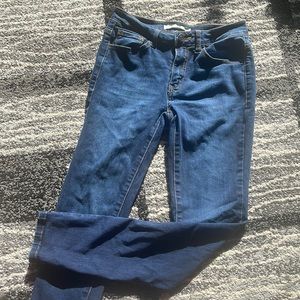 Dark wash skinny jeans